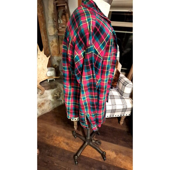 Women's Marsh Landing 100% Cotton Red Plaid Flannel Button Front Shirt Sz 12 - Picture 5 of 8